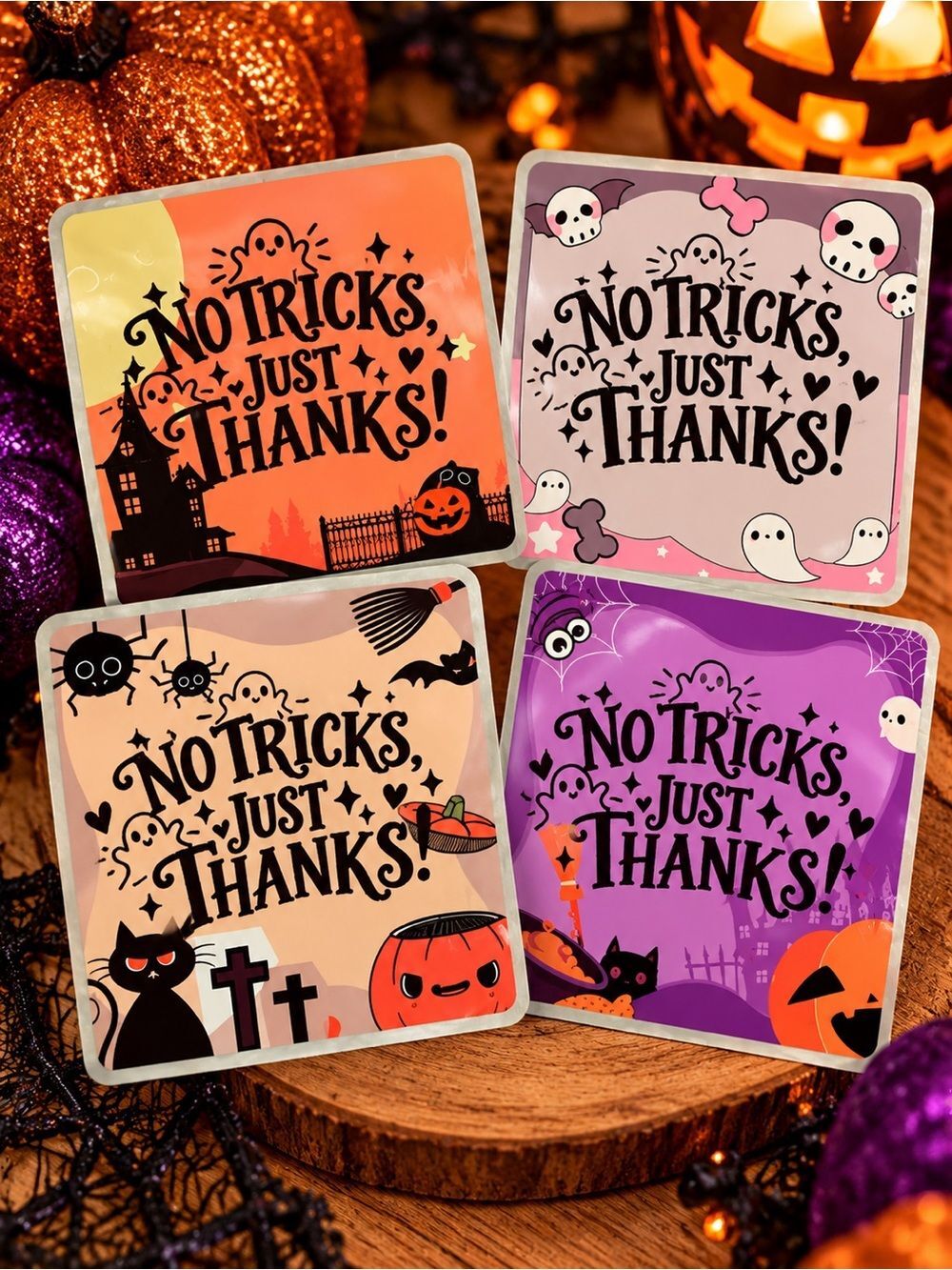 🎃 Limited Edition Halloween Thank You Labels 👻  Buy Now! - Set of 25 Labels - Picture 2 of 3